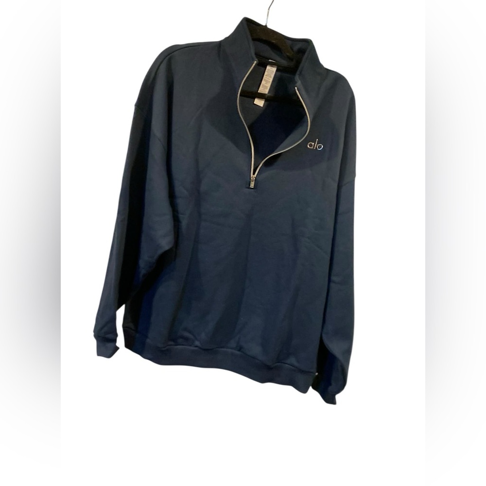 NWT Alo Yoga accolade 1/4 zip pullover NAVY Size M
